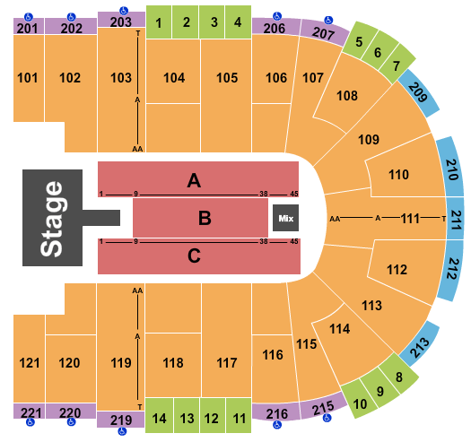Sames Auto Arena Christian Nodal Seating Chart